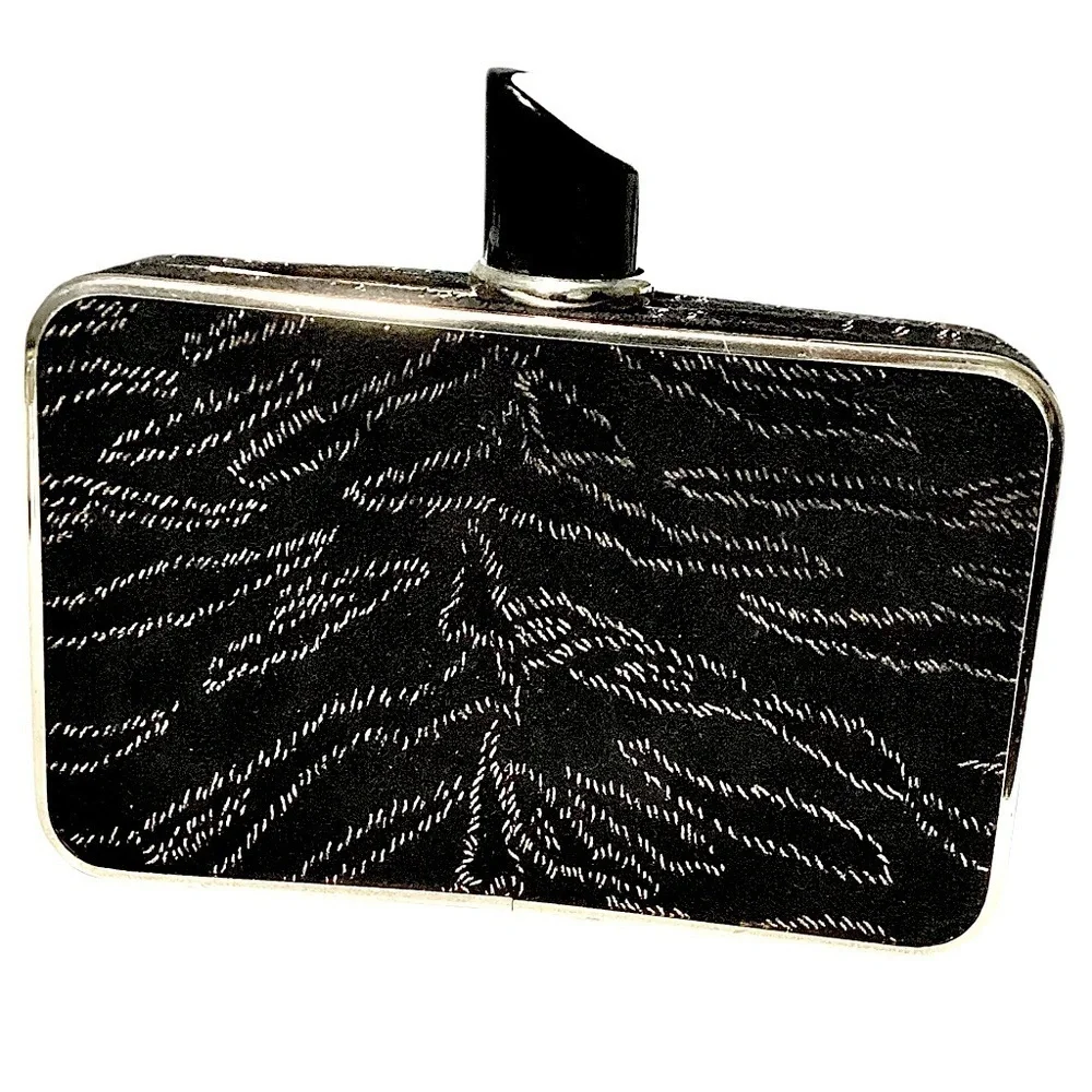 MMS Design Studio Black & Gold Chain Clutch Crossbody Lipstick Bag